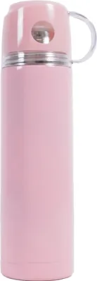 Produktbild von Vakuumisolierte Thermoskanne 480 ml Rosa, auslaufsicher mit Trinkbecher-Deckel