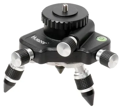 Produktbild von Laser-Nivelliergerät Stativadapter, Aluminium, 360-Grad-Drehung, 1/4 Zoll Gewinde, Höhenverstellung bis zu 1 cm, CE & FCC