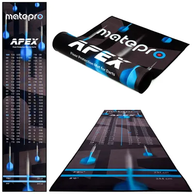 Zdjęcie produktu dla Mata ochronna do darta MatePro APEX, dywan na podłogę pod tarczę sizalową i elektroniczną, linie rzutu 237/244 cm, antypoślizgowa