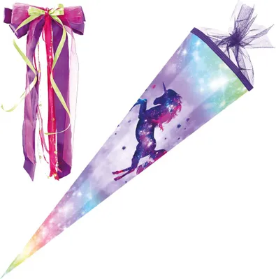 Produktbild von Nestler Schultüte Galaxy Unicorn 85 cm mit Schleife
