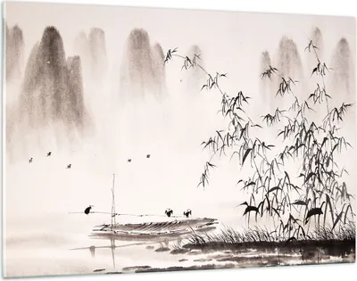 Produktbild von Bilder auf glas - Bambus schwarz China - 120x80cm - Glasbilder - Wandbilder - Kunstdruck - zum Aufhängen bereit - Wanddekoration aus Glas - Glas Bilder - Wandbild auf Glas - Einteilig - GAA120x80-3116