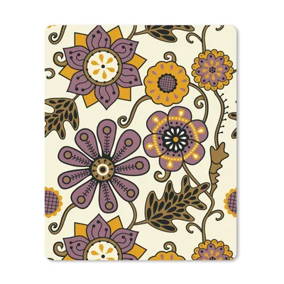 Produktbild von MuchoWow® Mauspad Mousepad Blumen - Bohème - Vintage - Cartoon 30x40 cm - Mousepads - Maus Mat - Pad - Mausunterlage - Mausmatten