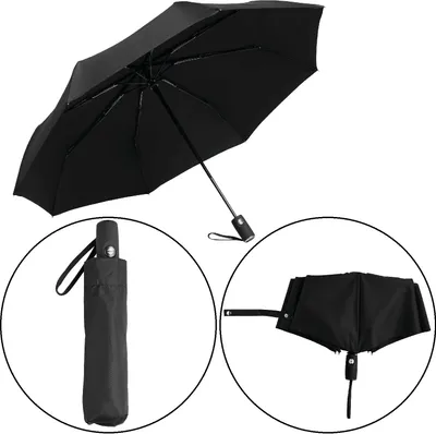Produktbild von AS Regenschirm automatik Ø101cm Taschenschirm mini 350 Gramm Schirm schwarz AS