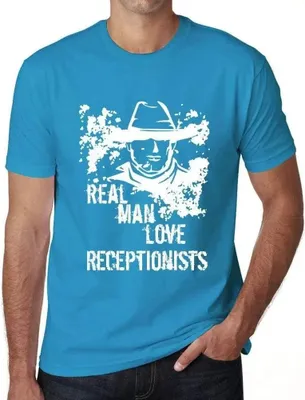 Produktbild von Herren Grafik T-Shirt Echte Männer lieben Empfangsdamen – Real Men Love Receptionists – Öko-Verantwortlich Vintage Jahrgang Kurzarm Lustige Druck