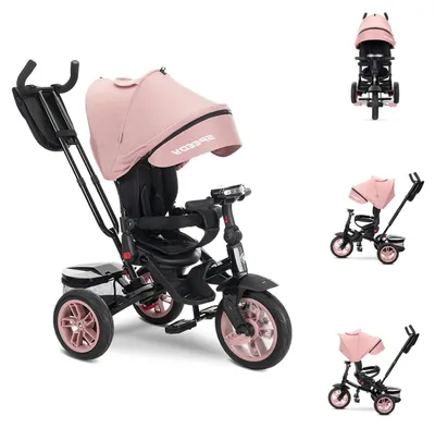 Produktbild von Lorelli Tricycle Speedy, Luftreifen, drehbarer Sitz, Musik, Licht, Schubstange pink