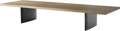 Immagine prodotto di Casa Padrino tavolino ottone/nero 220 x 78 x h. 38 cm - Tavolo da soggiorno con piano in acciaio inox - Mobili