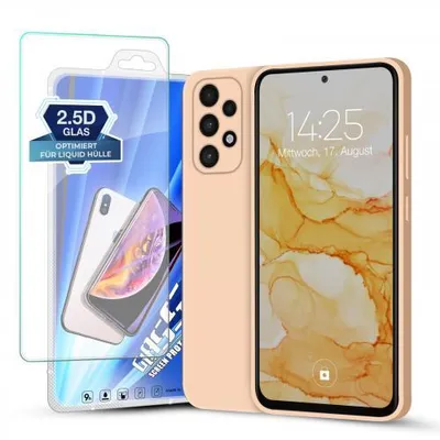 Produktbild von Liquid Silikon Hülle für Samsung Galaxy A53 5G - Farbe: Rosa - Modellkompatibilität: Für Samsung Galaxy A53 5G - Displayglas: Mit 9H Displayglas