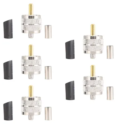 Immagine prodotto di 5 connettori UHF PL259, connettori coassiali a crimpare, adattatori RF
