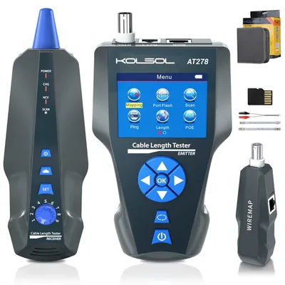 Obrázok produktu pre Tester káblovej siete - Tester káblov - Lokalizátor káblov - Hľadač káblov - Lokalizátor sieťových káblov - Vhodné pre konektory RJ45, RJ11 a BNC