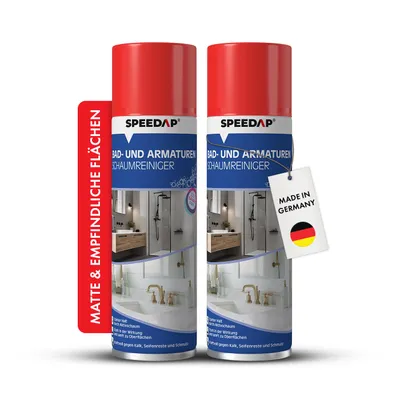 Produktbild von SPEEDAP Aktivschaum - Bad- und Armaturen 500ml 2er Pack | Kraftvoll gegen Kalk & Schmutz | Säurefrei & Materialschonend | Naturstein, pulverbeschichtete Oberflächen geeignet