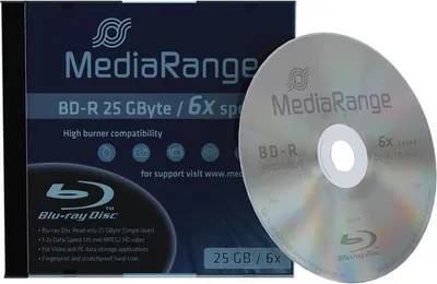 Produktbild von 5 MediaRange Bluray Rohlinge BD-R 25GB 6x Jewelcase