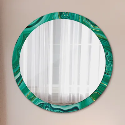 Produktbild von Wohnzimmer Spiegel - Badezimmerspiegel Wandspiegel zum Schlafzimmer – Schminkspiegel - Achat Jaspis Marmor - Rund: Ø100cm
