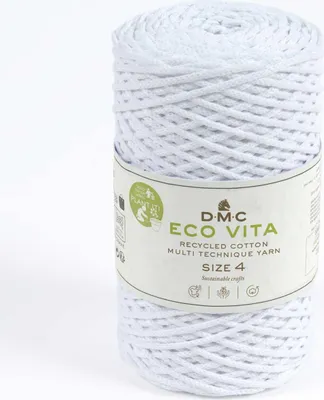 Produktbild von DMC Nova Vita 4, Makramee, Mittel, Weiß, Baumwolle/Polyester, 200 m, G-6