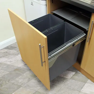 Produktbild von KuKoo 2 x 45L Mülleimer Abfalleimer Einbaumülleimer Einbauabfallsammler Mülltrennsystem Abfallsammler Mülltonne  49.5cm (H) x 56.5cm (B) x 48.4cm (T)
