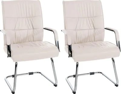 Produktbild von 2-teiliges Set Besucherstühle - Gastgeberstühle - Ergonomischer Komfort | Farbe: Creme