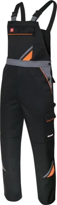 Produktbild von Professional black Latzhose schwarz mit Kniepolstertaschen 320 g/m² 48