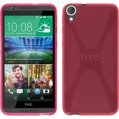 Produktbild von PhoneNatic Case kompatibel mit HTC Desire 820 - pink Silikon Hülle X-Style + 2 Schutzfolien