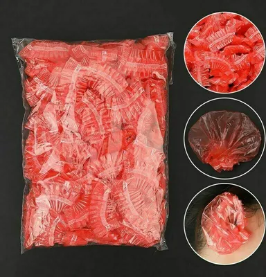 Produktbild von 100 Stück Einweg Ohrenschützer Dusche wasserdicht Haarfärbemittel Gehörschutz Abdeckung rot