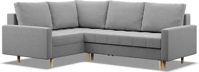 Produktbild von Ecksofa mit Schlaffunktion Elma Links , Bonell, Ottomane, Wendekissen, Grau 223x172cm