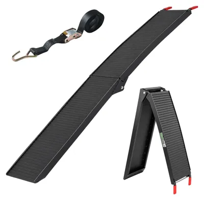 Produktbild von TRUTZHOLM 1 x Auffahrrampe 205 cm Traglast 340 kg Alu schwarz klappbar geriffelt Rampe Motorradrampe