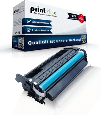 A product shot of a laser toner cartridge and its packaging.