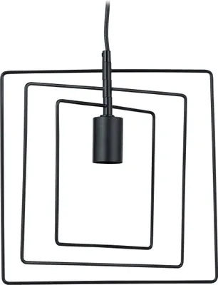 Produktbild von Relaxdays Hängelampe Quadrat, moderne Pendelleuchte, E27, HBT 131 x 30 x 25 cm, Wohnzimmer, Hängeleuchte Metall, schwarz