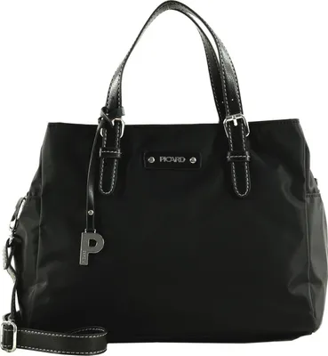 A black Picard handbag is shown against a white background.