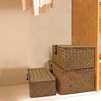 Produktbild von Riemenopbecher - rietgevlochten Opbecher - rotangeflochten - mittel - 26 x 16 x 10 cm