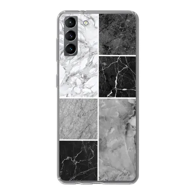 Produktbild von MuchoWow® Handyhülle Schutzhülle Hülle für Samsung Galaxy S21 Plus Marmor - Schwarz - Weiß Silikon Softcase Handy Hülle - Handy-Tasche
