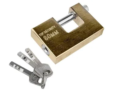 Imagen del producto de Candado de bronce con barra, de 80 mm