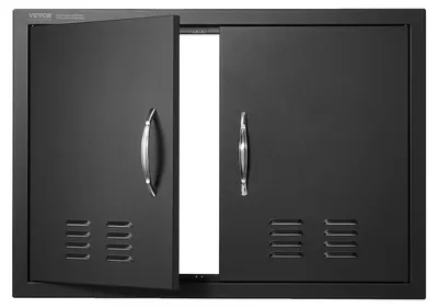 Obrázok produktu pre Prístupové dvierka na gril VEVOR, 762 x 533 x 46 mm, dvojité vonkajšie kuchynské dvierka, dvierka na studenú platňu so zapustenou montážou, vertikálne nástenné dvierka s držadlami a vetracími otvormi, pre grilovací ostrovček, grilovaciu stanicu atď.