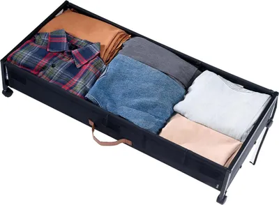 Immagine prodotto di Contenitore con ruote da posizionare sotto il letto, 915 x 460 x 185 mm, contenitori con coperchio trasparente da posizionare sotto il letto, organizer per scarpe da posizionare sotto il letto, contenitori con ruote da posizionare sotto il letto per riporre vestiti, scarpe, coperte, camera da letto, confezione da 2 pezzi