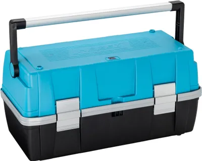 Produktbild von Kunststoff-Werkzeugkasten 190L-3 (blau/schwarz, 3 rausnehmbare Kleinteileboxen im Deckel)