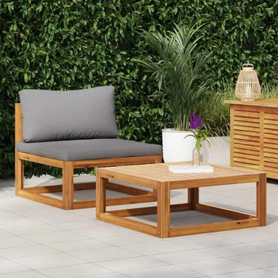 Immagine prodotto di set di divani da giardino a 2 pezzi con cuscino in legno massiccio di acacia