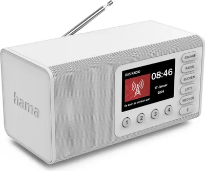 Produktbild von HAMA Digitalradio "DR1001", FM/DAB/DAB+/Bluetooth® RX, Radiowecker, Weiß (00054261)