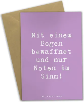 Produktbild von Mr. & Mrs. Panda Grußkarte Spruch Violoncello Magie - Lavendeltraum - Geschenk, Spielen lernen, Beileidskarte, glückwunschkarten, osterkarten, Noten, Musik, Instrument