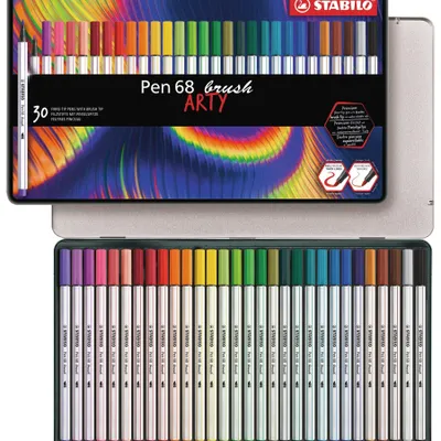 Produktbild von STABILO Premium-Filzstift mit Pinselspitze für variable Strichstärken -  Pen 68 brush -…