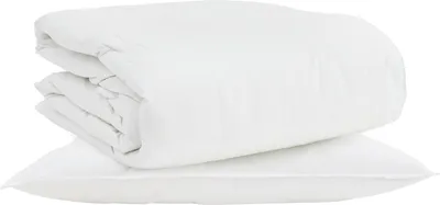 Produktbild von vidaXL 2-in-1 Bettdecke mit Kissen 2 pcs Weiß Daunenfeder