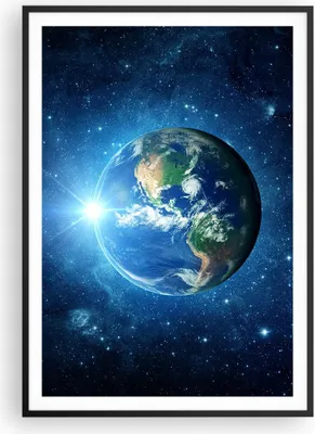 Produktbild von Gerahmtes Poster - Schwarzer Rahmen - Erde Universum Sterne Galaxie - 70x100 cm - Wand Bild - Wanddeko - Wandbilder - Wandposter - Bilderrahmen - Bilder - Kunstdruck - Wandbild - P2BPA70x100-2943