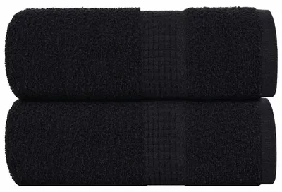 Zdjęcie produktu dla Ręczniki dla gości vidaXL FROGN, 2 szt., czarne, 30 x 50 cm, 360 g/m²