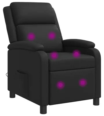 Image de Fauteuil de massage et de détente vidaXL, noir, similicuir