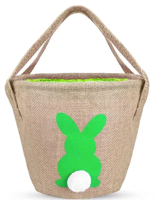 Osterkorb aus Jute für Kinder, grün, Eiersuche