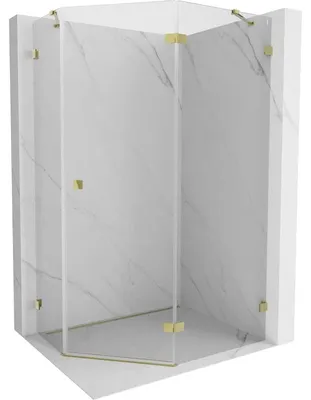 Obrázek produktu pro Mexen Lunar kabina sprchová pětiúhelníková otočná pravá 100 x 80 cm, transparentní, zlatá - 831-100P-080L-50-00-P