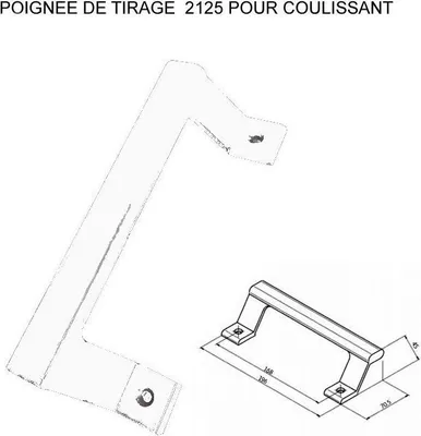 Produktbild von Ziehgriff ALMA für Schiebefenster - Ral 9010 Weiß - 2125-9010