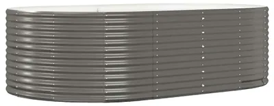 Productafbeelding van vidaXL Verhoogde plantenbak, grijs, 212x140x68 cm, verzinkt staal