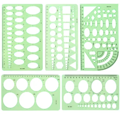 Produktbild von Kreisschablonen - Geometrische Zeichenschablonen für Technik - 5 Stück