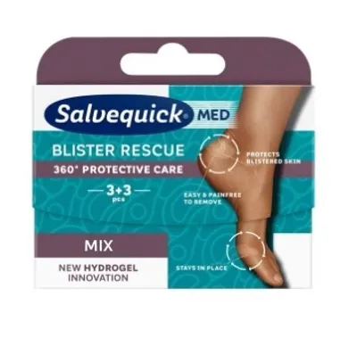 Obrázok produktu pre Liečivé náplasti Salvequick na Pľuzgiere, 6 kusov