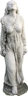 Produktbild von Schöne Skulptur Rosenmädchen aus Steinguss perfekt für den Garten die Terrasse oder den Vorgarten ist Frostfest Witterungsbeständig und Neu 109cm H, SU-2217