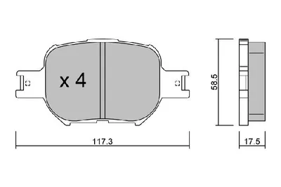 Produktbild von AISIN Bremsbeläge Satz Vorne Bremsklötze für TOYOTA COROLLA (ZZE12, NDE12, ZDE12) BPTO-1930