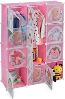 Image de Étagères pour enfants sans vis avec tringles à vêtements